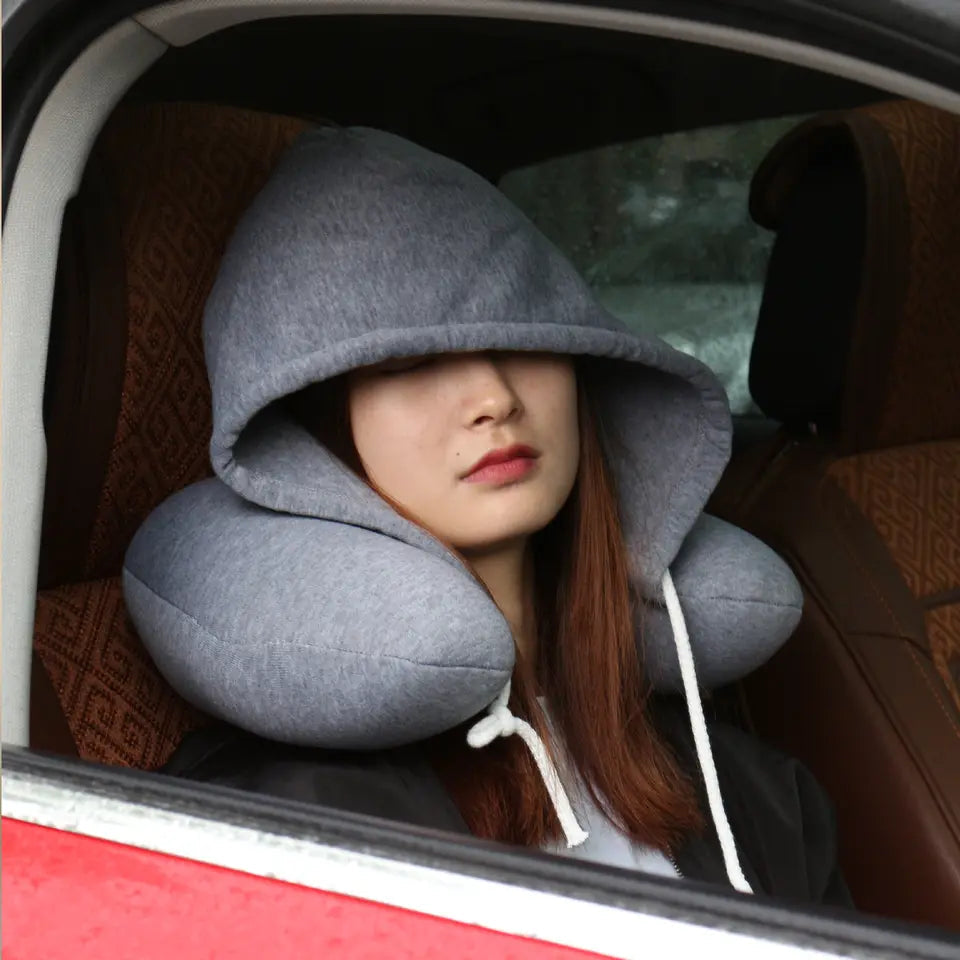 Hooded Travel Neck Pillow ViralGalleria.com