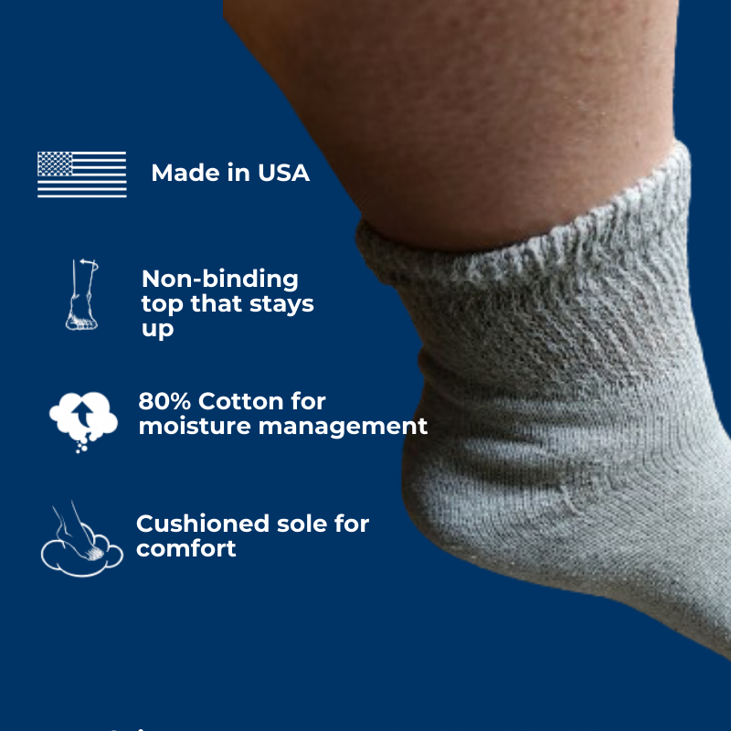 Women's Cotton Diabetic Ankle Socks (6 Pair) DSC