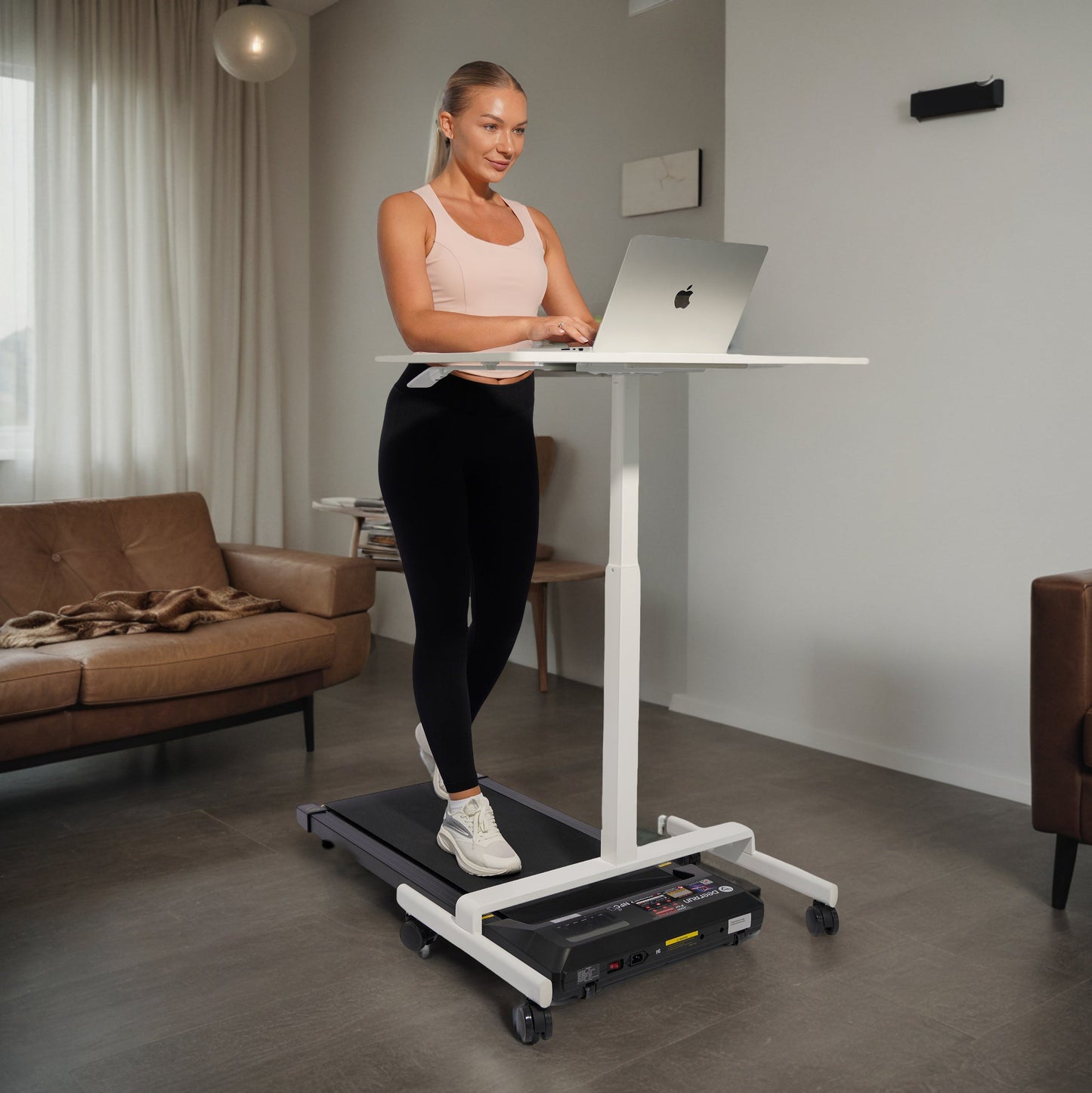 DeerRun® Adjustable Standing Desk - 31.5''L *18.9''W Large Rolling Laptop Desk for Treadmills DeerRun®