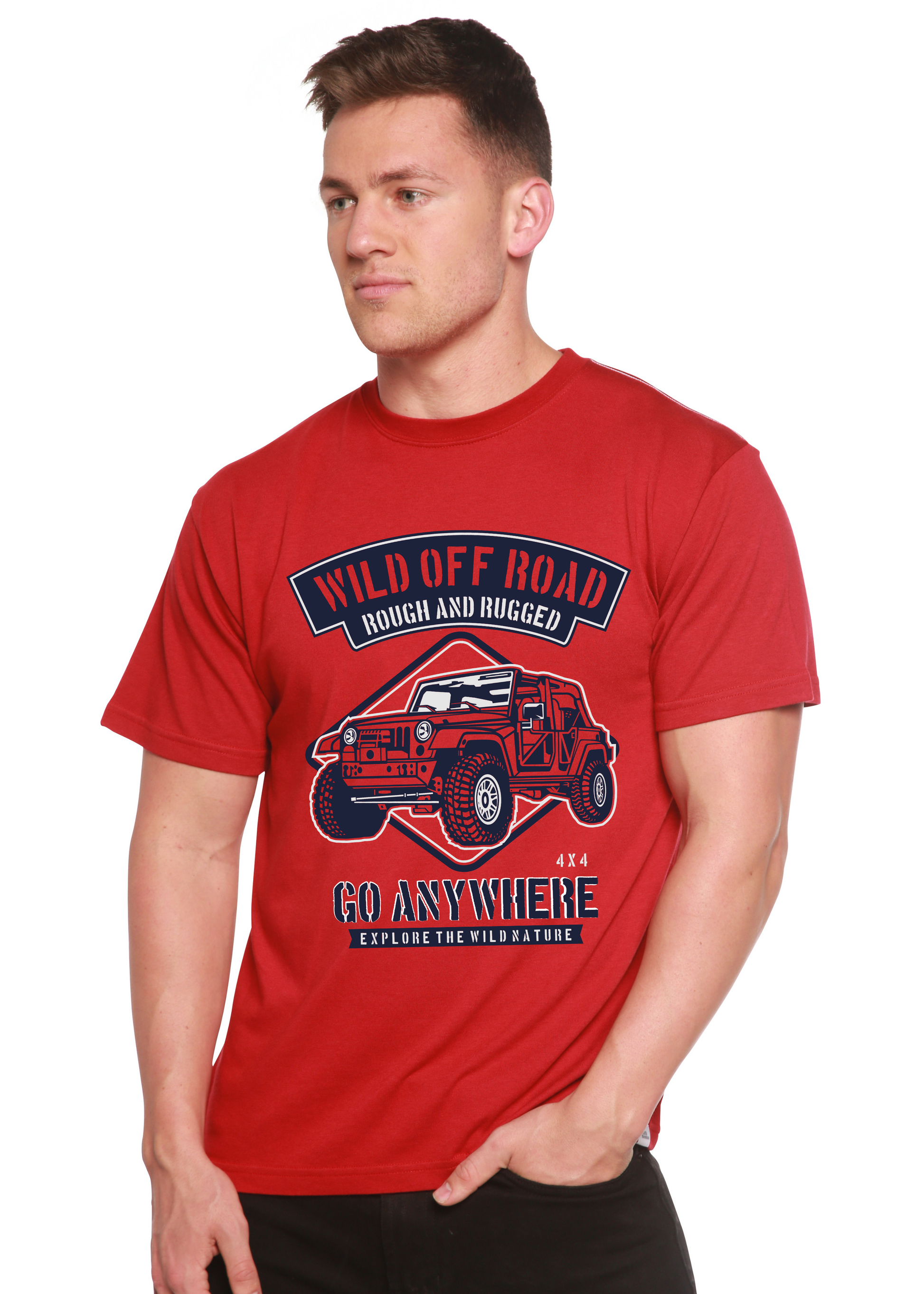 Wild Off Road Spun Bamboo® Men's Bamboo Viscose/Organic Cotton Short Sleeve Graphic T-Shirt Spun Bamboo