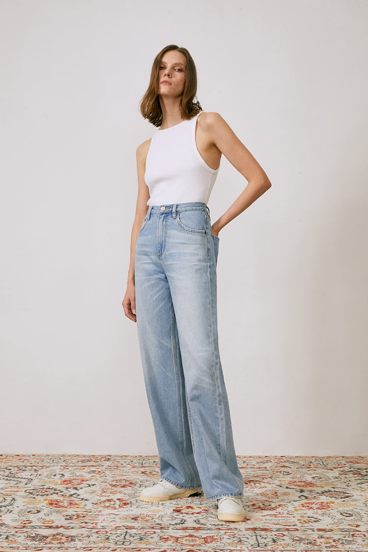 Coney Island Whitefish High Rise Wide Jeans HJ007 Hey Joanie