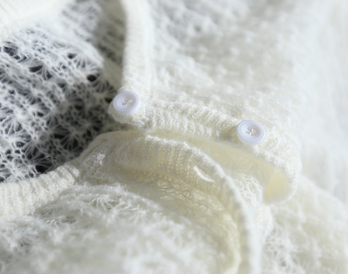 Women’s Mohair Crochet Knit Cardigan FitiqueFit