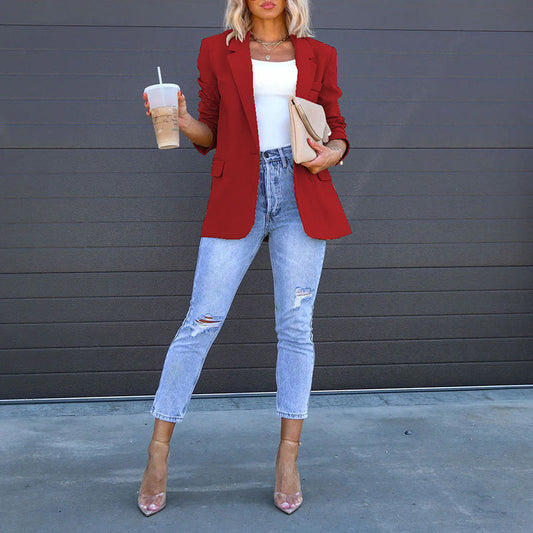 Women’s Open‑Front Casual Blazer FitiqueFit