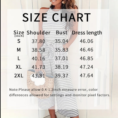Casual Striped Jumpsuits Summer Cap Sleeve Wide Leg Jumper FitiqueFit