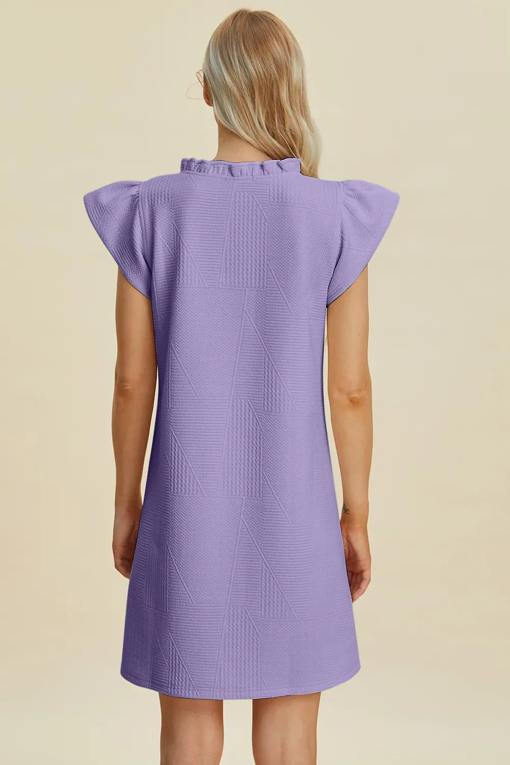 Double Take Full Size Ruffled V-Neck Cap Sleeve Dress West2East Surf