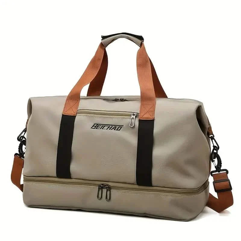 Nylon Duffel Bag for Travel – Large Capacity, Foldable, Shoe Compartment – Men & Women
