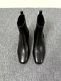 Women’s Retro Square-Toe Mid-Heel Chunky Leather Boots FitiqueFit
