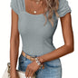 Black Eyelet Square Neck  Everyday Comfort  Style Top