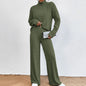 Leisure Turtleneck Knitting Long-sleeve Sweater Loose Trousers Two-piece Set Grayceful LLC