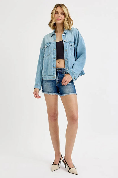 RISEN Washed Dropped Shoulder Denim Jacket West2East Surf