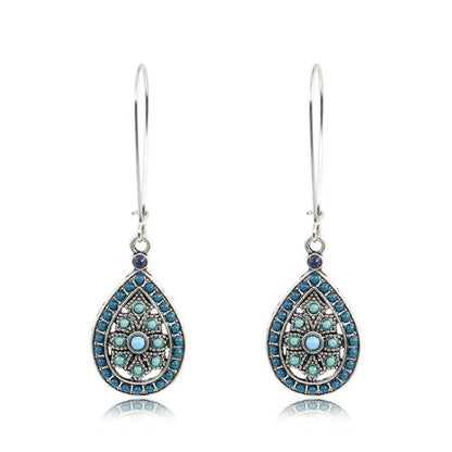 Boho Teardrop Earrings Alloy Ethnic Beads Flower Earrings Colorful Ear Jewelry NovaCart