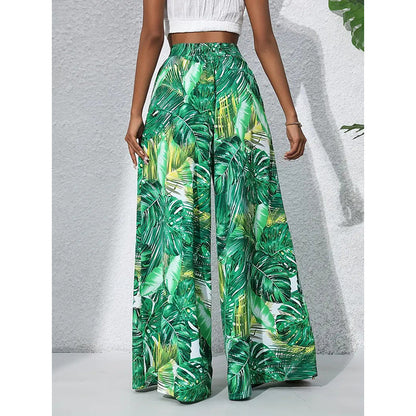 Women’s Printed High‑Waist Wide‑Leg Palazzo Pants FitiqueFit