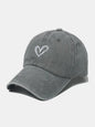 Embroidered Heart Washed Cotton Baseball Cap New Era Fashion LLc