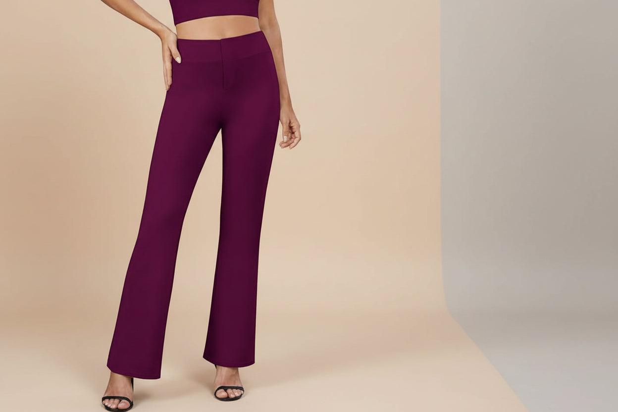 Business-Casual High-Waisted Stretch Trousers for Women FitiqueFit
