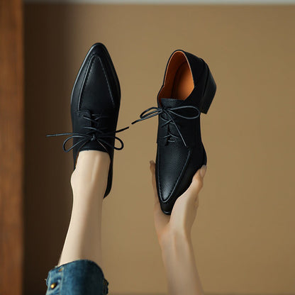Women's Retro Strap Chunky Heel Pointed-Toe Shoes FitiqueFit