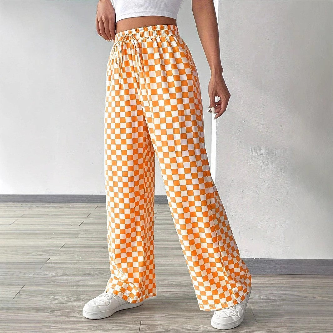 Checkerboard High-Waisted Wide-Leg Pants | 4 Colors S–XL FitiqueFit