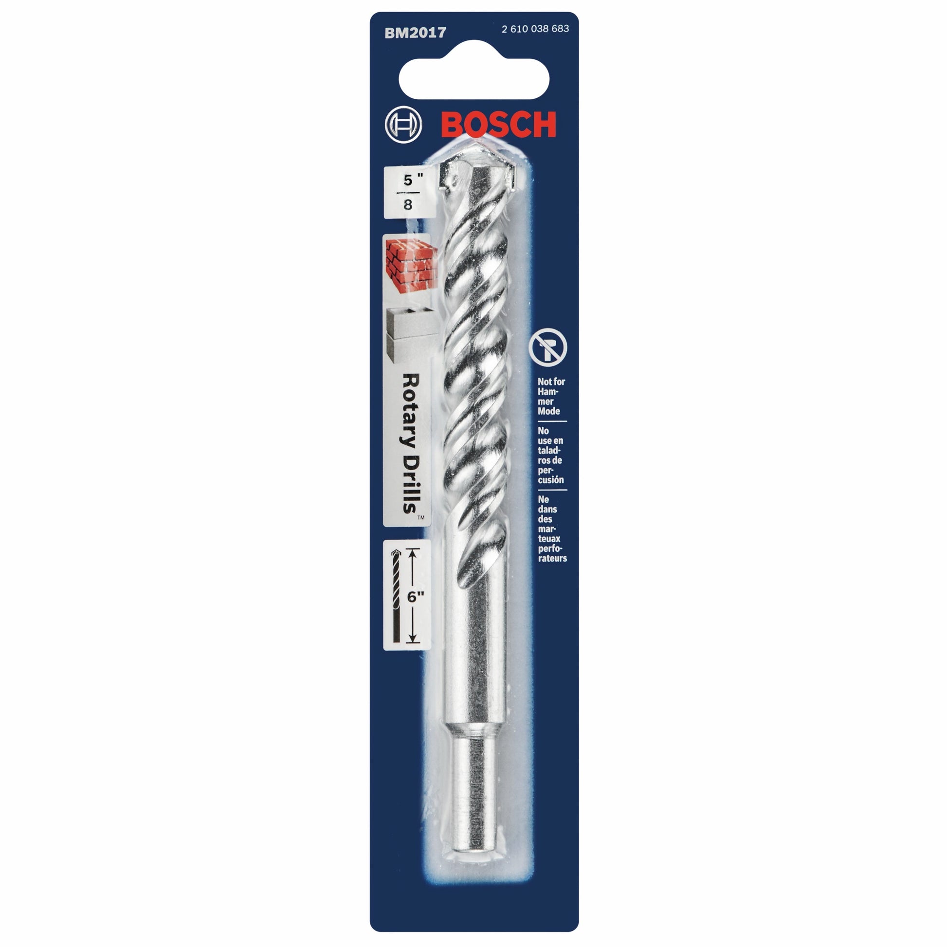 BOSCH BM2017 5/8 In. X 4 In. X 6 In. Fast Spiral Rotary Masonry Drill Bit VM Hardware
