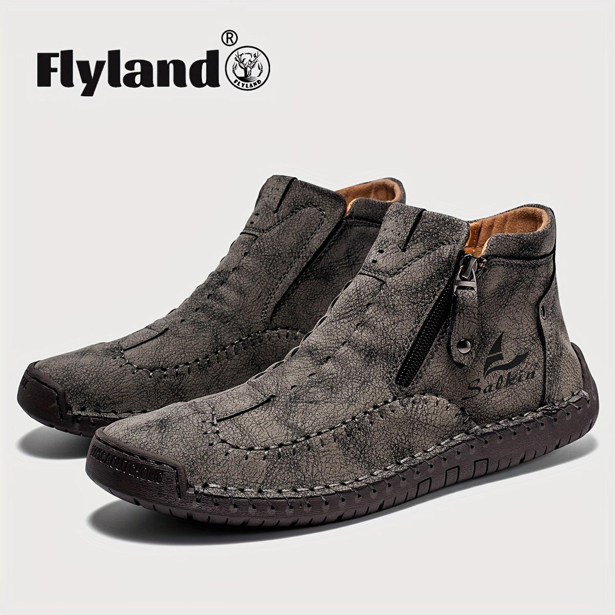 FLYLAND Fashion Vintage Chukka Boots Driving Walking Shoes Business Casual Ankle Boots Daily Work Office Shoes NovaCart