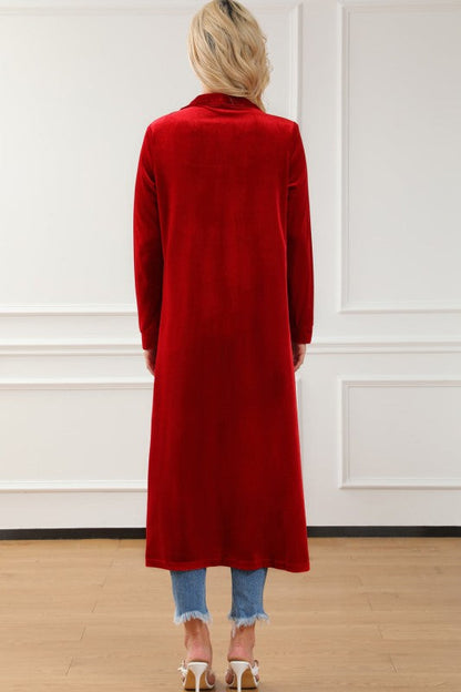 Velvet Open-Front Pocketed Cardigan Shop Style & More | Fresh Looks, Everyday Deals & Free Shipping