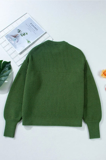 Solid Textured Knit Crewneck Sweater Shop Style & More | Fresh Looks, Everyday Deals & Free Shipping