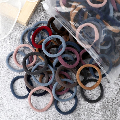 50pcs/Set Women   Basic Hair Bands 1.57inch Simple Solid Colors Elastic Headband Hair Ropes Ties Hair Accessories Ponytail Holder NovaCart