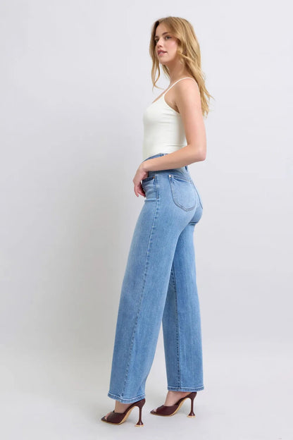 Judy Blue Full Size Wide Leg Jeans with Pockets West2East Surf