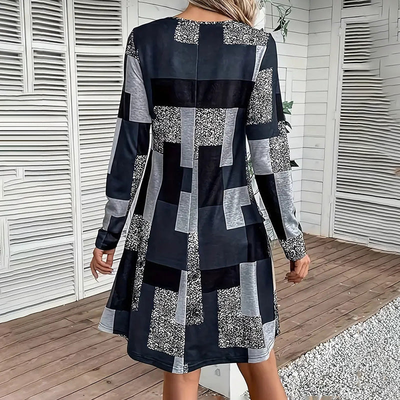 Women's Round Neck Long Sleeve Dress FitiqueFit