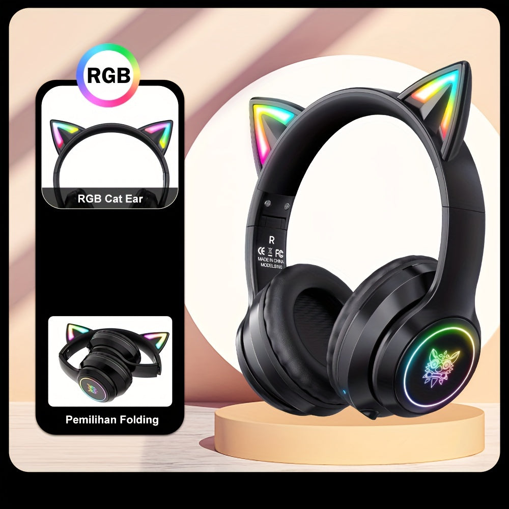 [Cat Ear Design] ONIKUMA Cute Gaming Headset | Bluetooth, Noise Cancelling, High-Quality Sound, Cat Ears NovaCart