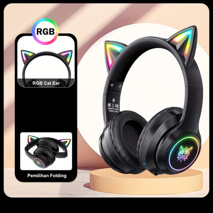 [Cat Ear Design] ONIKUMA Cute Gaming Headset | Bluetooth, Noise Cancelling, High-Quality Sound, Cat Ears NovaCart