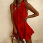 Cotton-Linen Ruffle Hem Sleeveless Mini Dress – 6 Colors, S–2XL FitiqueFit