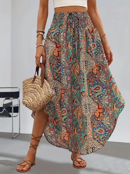 Personality Printed A- Line Skirt Casual Grayceful LLC