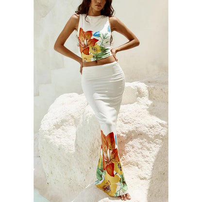 Positioning Flower Sleeveless Dress Two-piece Set See size chart under “more details” The Fashion Celestial