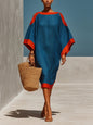 Loose-Fit Three-Quarter Sleeve Mid-Length Dress – 4 Colors S–3XL FitiqueFit