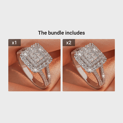 Large multi row white Synthetic Zirconia, fashionable, stylish, and atmospheric. Couples, lovers, gifts, wedding rings, Holiday Accessories, Couple Jewelry, Elegant Rings, Stylish Jewelry, Plated Rings, Highquality Finish, St NovaCart