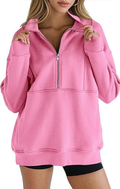 Women’s Half Zip Fleece Sweatshirt FitiqueFit