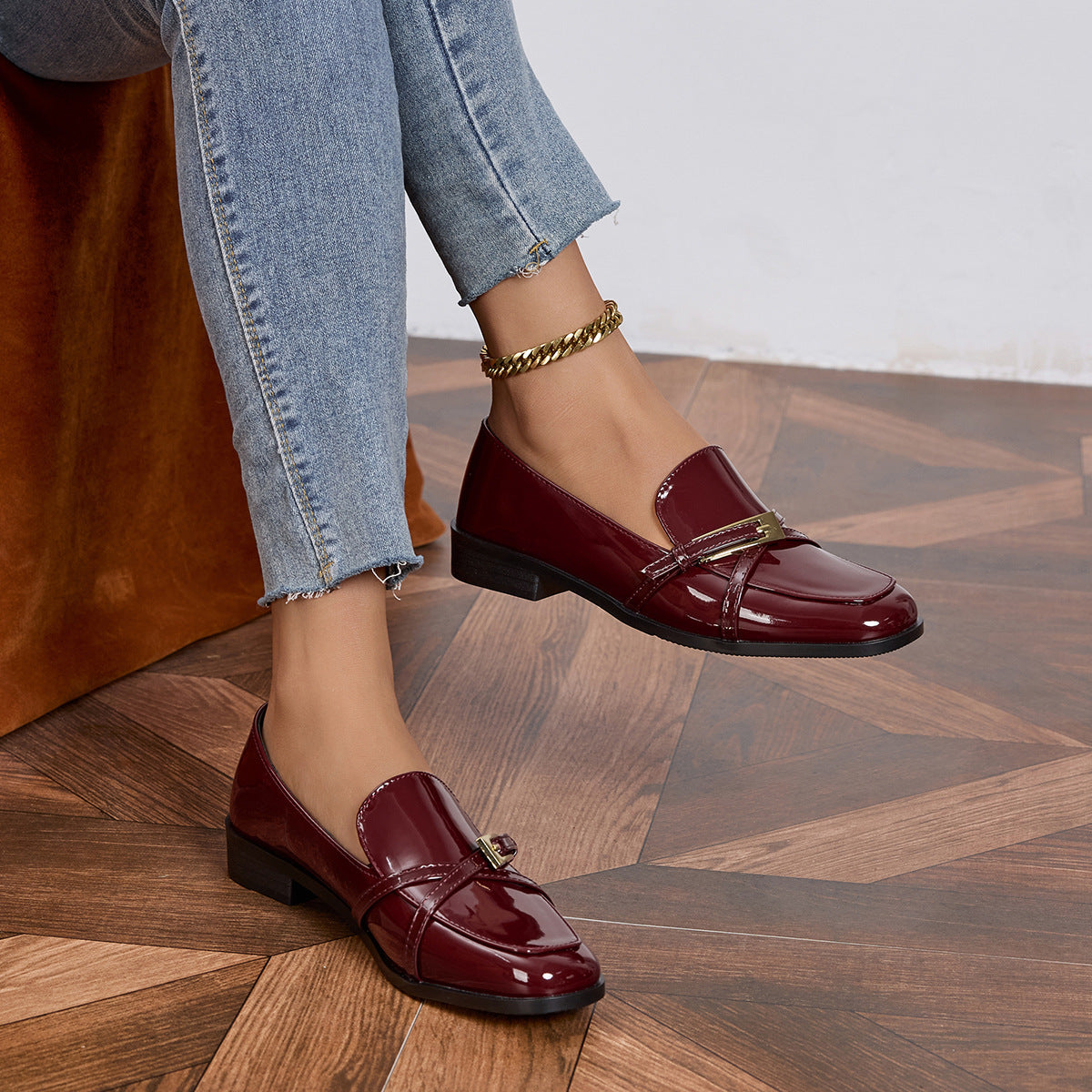 Women’s Patent Leather Square Toe Shoes FitiqueFit
