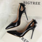 Women's Solid Color Cutout Back Bow High Heels See size chart under “more details” The Fashion Celestial