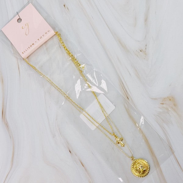 Cross And Coin Layered Necklace Shop Style & More | Fresh Looks, Everyday Deals & Free Shipping