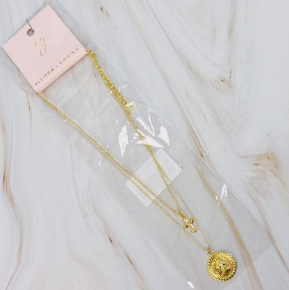 Cross And Coin Layered Necklace Shop Style & More | Fresh Looks, Everyday Deals & Free Shipping