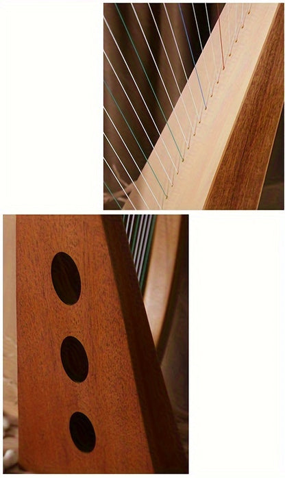 19 String 15 String Lyre Harp Mahogany Solid Wooden High Quality Portable Musical Instrument Stringed Instrument with Tuning Wrench Eid Al-Adha Mubarak NovaCart