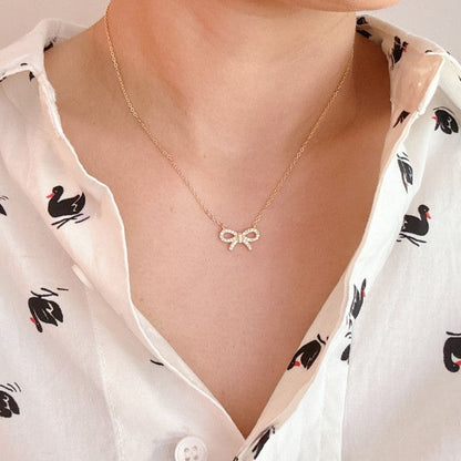 Shine Classy Bow Sterling Silver Necklace Shop Style & More | Fresh Looks, Everyday Deals & Free Shipping