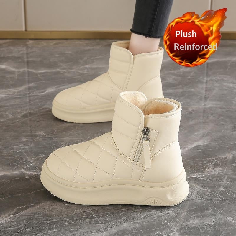 Women’s Warm Fleece-Lined Snow Boots – Casual Winter Anti-Slip Ankle Boots FitiqueFit