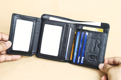 Genuine Leather Men's Wallet/Ultra-Thin Top-Grain Cowhide/Compact Multi-Function ID Credit Card Holder/RFID Blocking/Blessing Card Set/Christmas Valentine's Day Father's Day Gift NovaCart