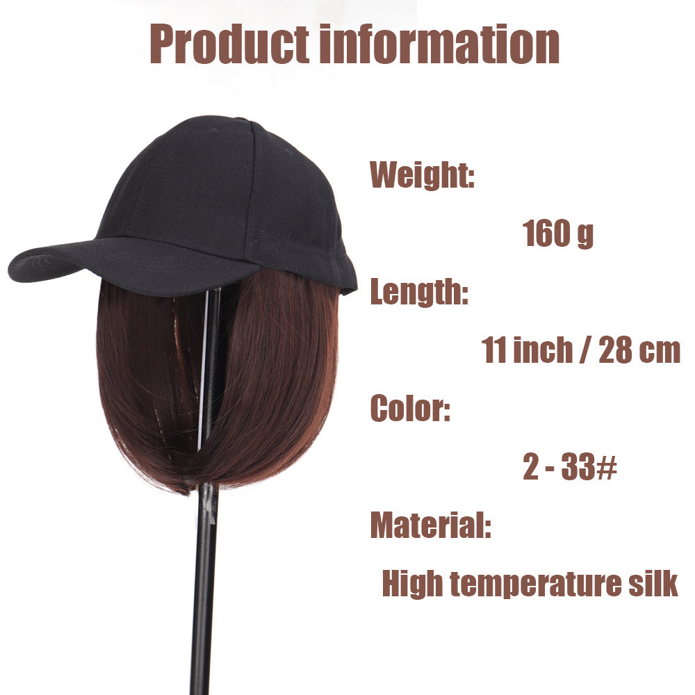 Women'S Hat Wigs, Baseball Cap Wigs, Short Bob Hairstyles, Synthetic Caps with -Resistant NovaCart