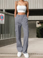 Women’s High Waisted Work Pants – Casual Wide Leg Cargo Trousers FitiqueFit