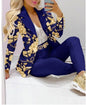 Women's Printed Coat & Trousers Two-Piece Set – 19 Prints, Casual Fashion Suit FitiqueFit