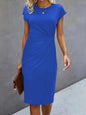 Front Knot Bodycon Midi Dress – Round Neck Sleeveless Tie Dress FitiqueFit