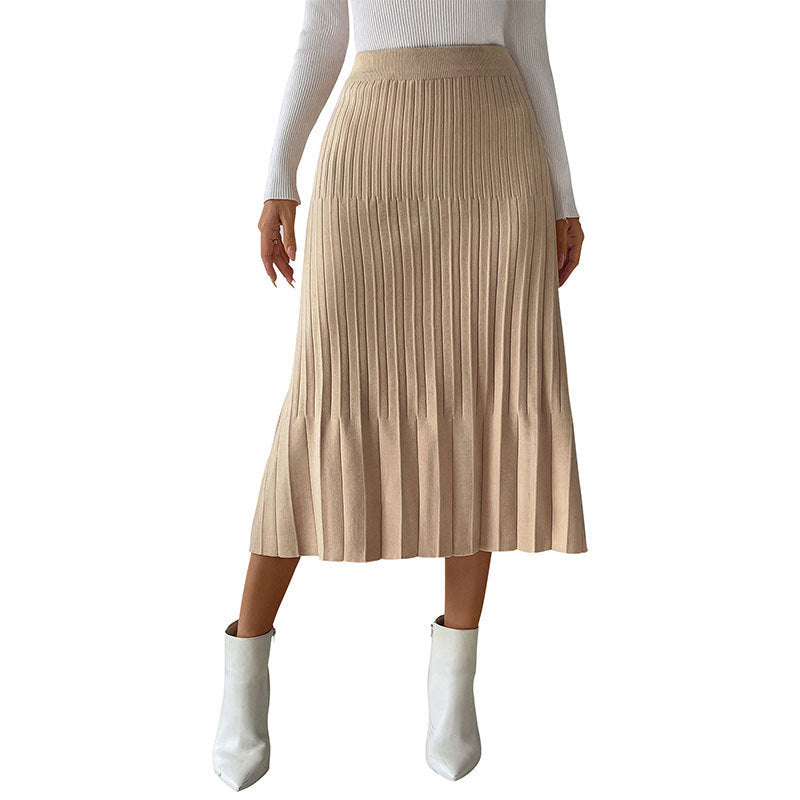 New Pure Color All-matching Slim Fit Women's Skirt Grayceful LLC