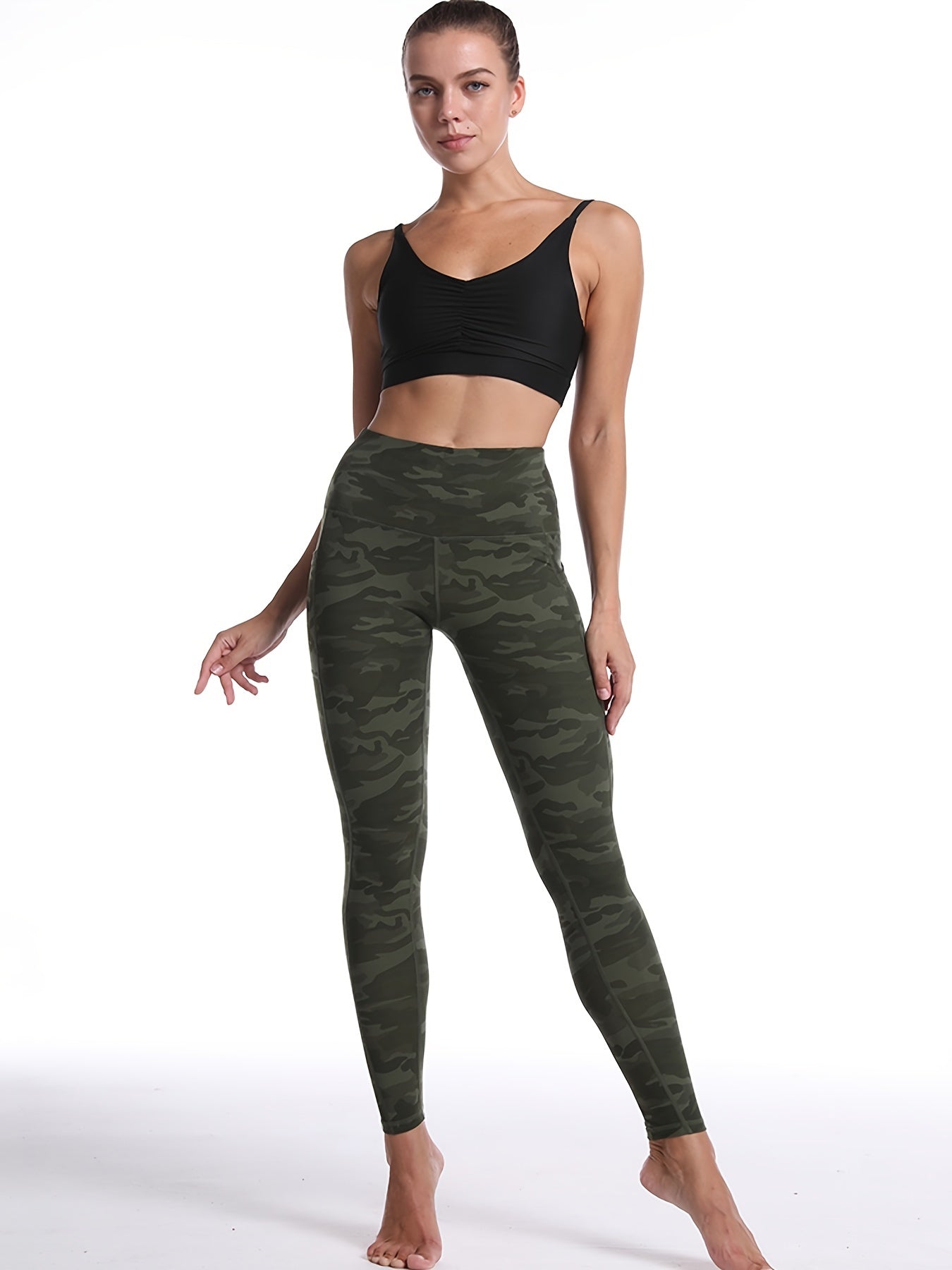 1pc, New Spring And Summer Breathable Sweat-Absorbing Leggings, Women'S Fitted Yoga Pants, Casual Trousers, Slim And Butt-Lifting, Form-Fitting And Sexy, Cropped Length, High-Waisted, Tailored, Lift The Butt, Peach-Shaped But NovaCart