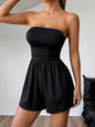 Chic Strapless Ruched Waist Romper New Era Fashion LLc